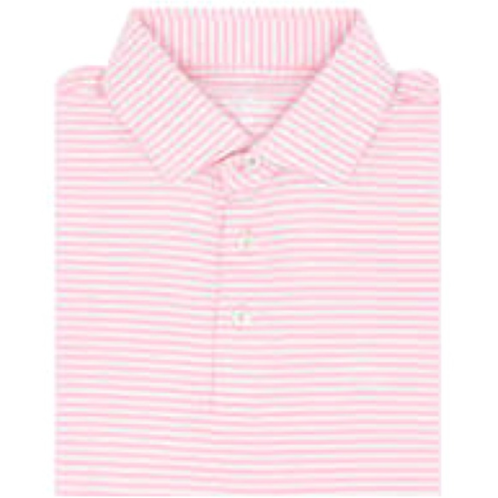 Rhoback Pink and White Striped Polo Shirt